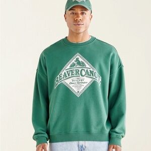 Roots Forest Green Beaver Canyon Graphic Crewneck Sweatshirt